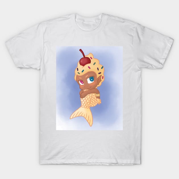 Birthday Cake Ice Cream Mermaid T-Shirt by Firestorm Fox